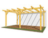 Zahradní pergola Standard ke zdi 250×470 cm, sklon střechy 0°